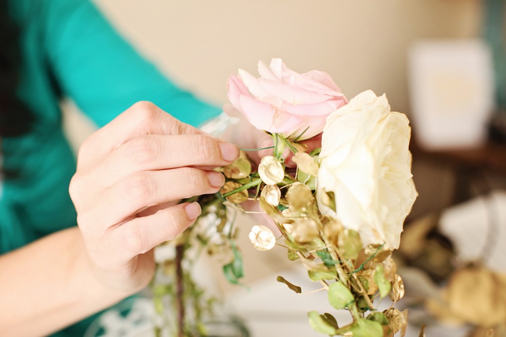 Gilded Floral Crown DIY | The Day's Design | Ashley Slater Photography