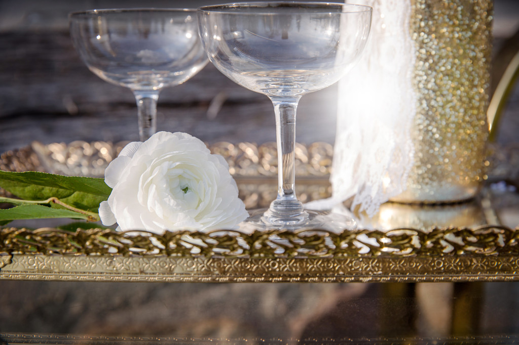 White & Gold Champagne Bar | The Day's Design | Heather Cisler Photography