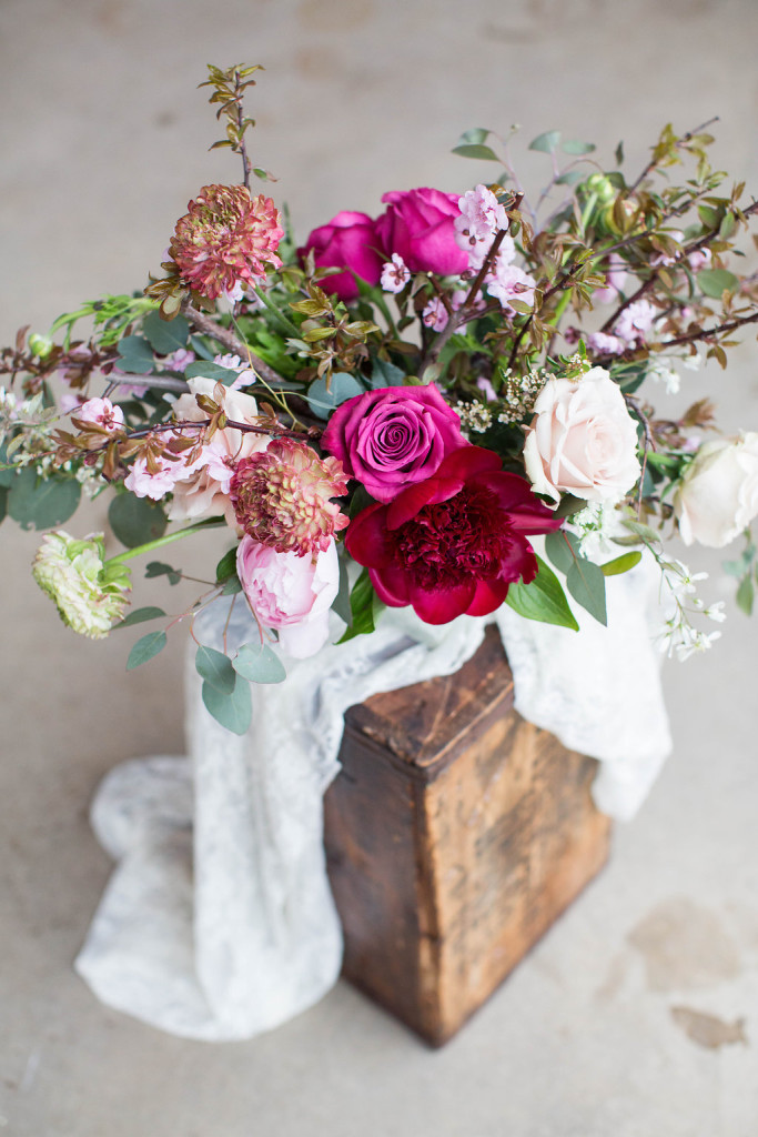 Burgundy Peony Centerpiece | The Day's Deisgn | Ashley Slater Photography