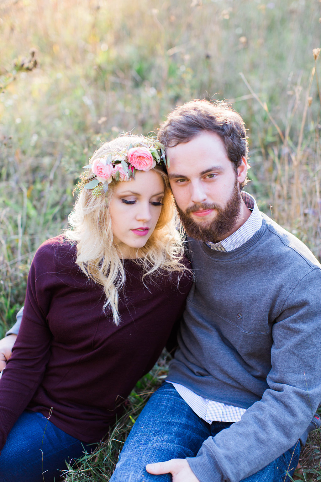 Garden Rose Flower Crown | Engagement Session | Ashley Slater Photography | The Day's Design