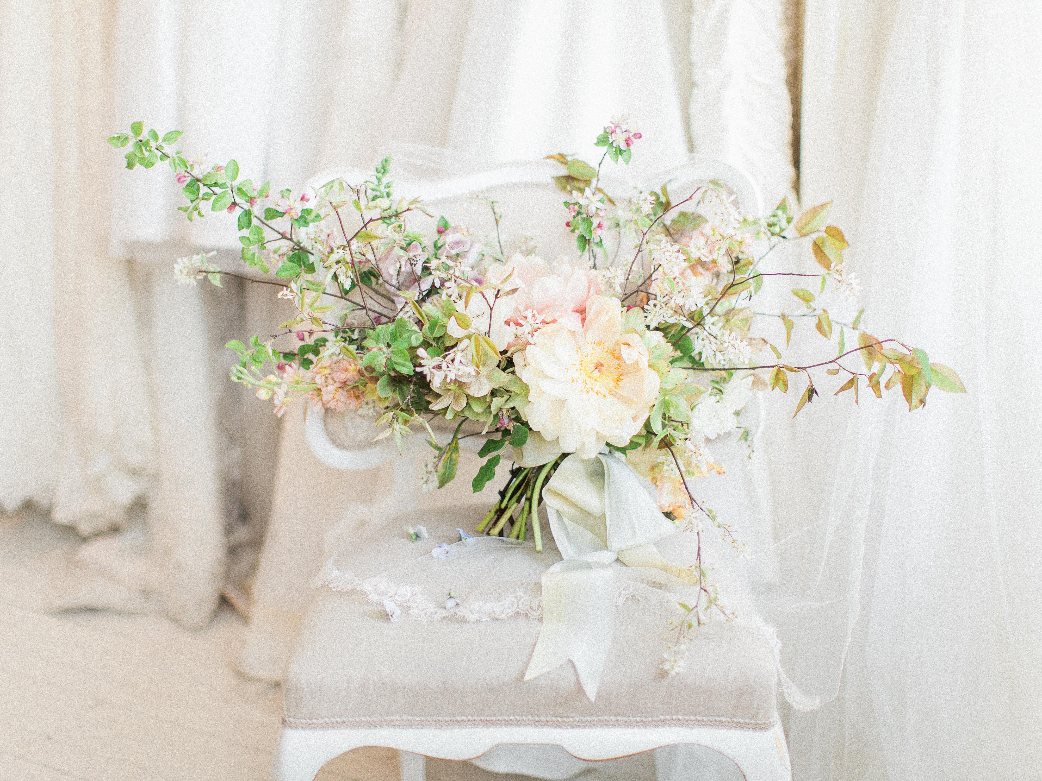 Peony Bridal Bouquet | Silk & Willow | The Day's Design | Samantha James Photography