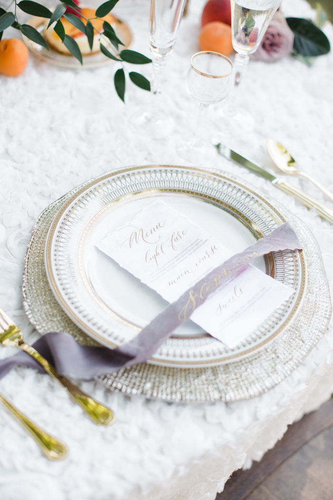Dinner Menu | Silver Fox Calligraphy | Ashley Slater Photography