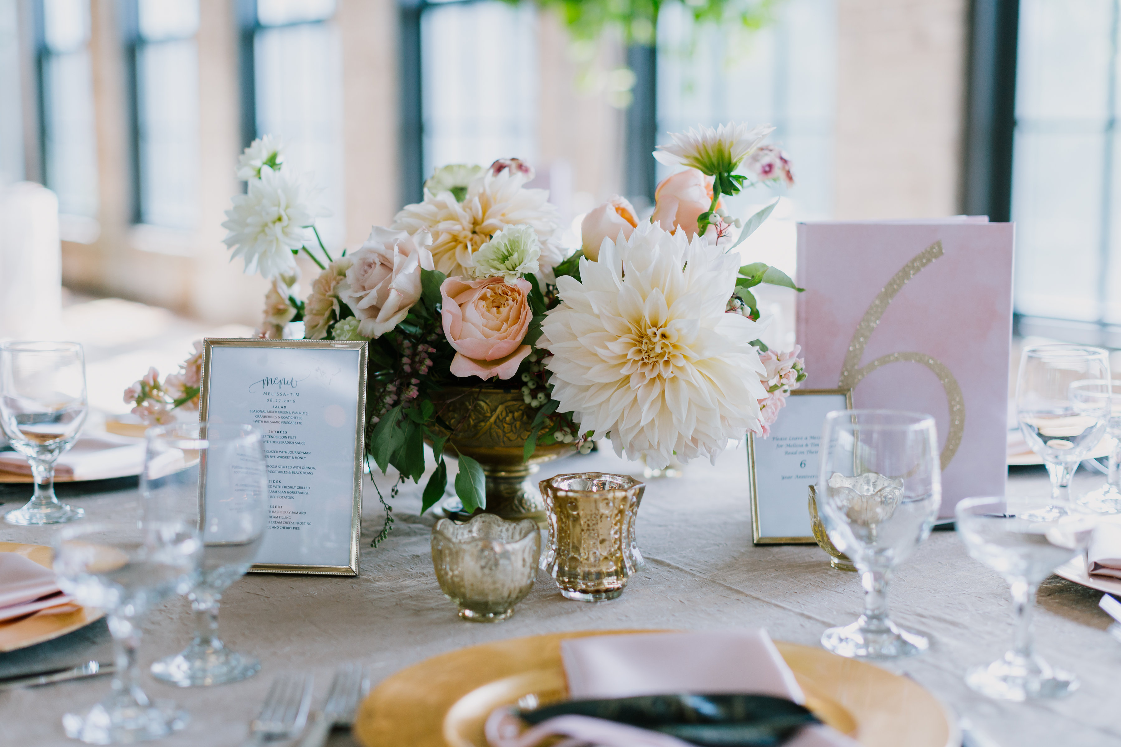 Blush Dahlias | The Day's Design | Katie Grace Photography