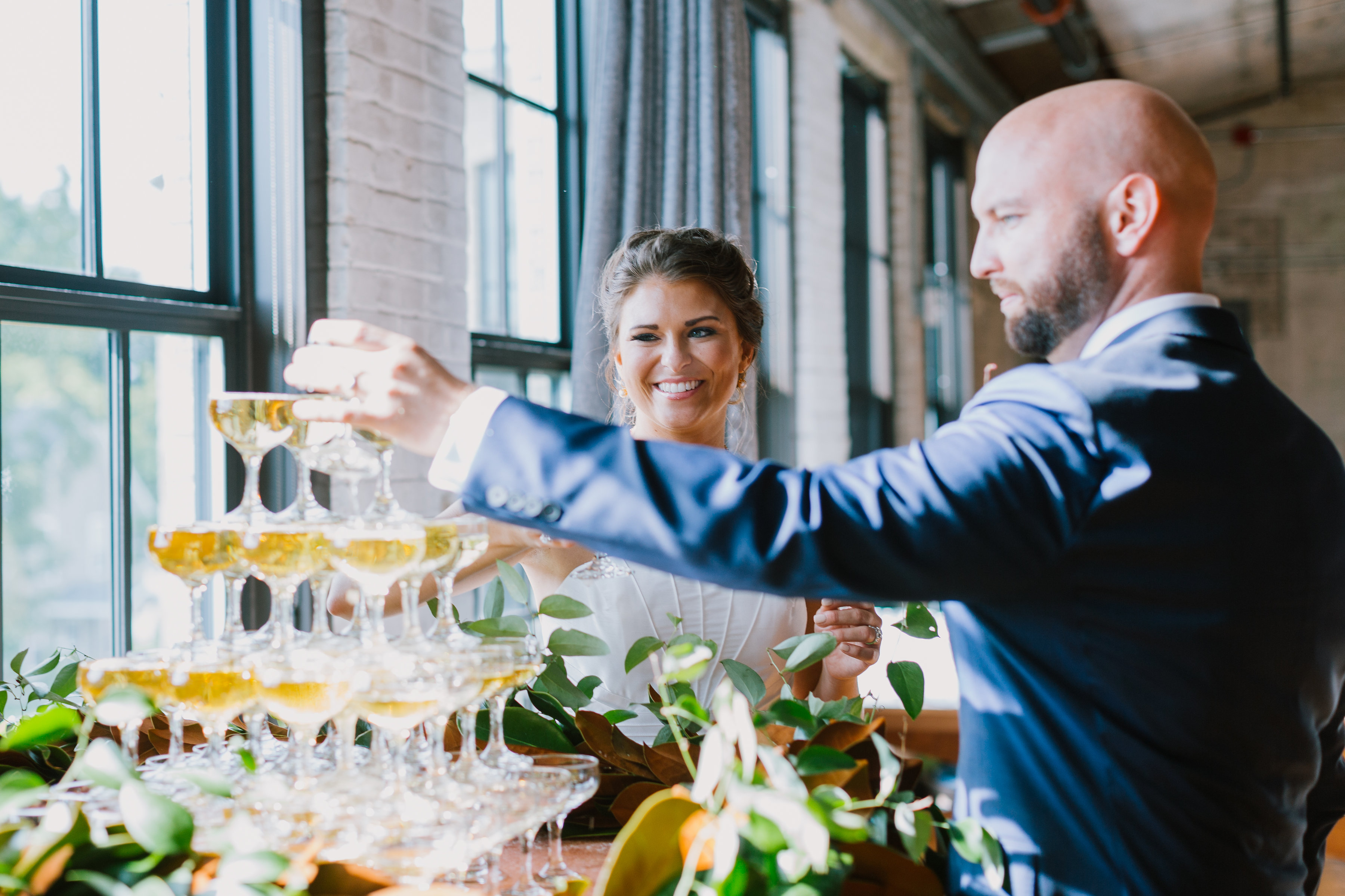 Champagne Tower | The Day's Design | Katie Grace Photography
