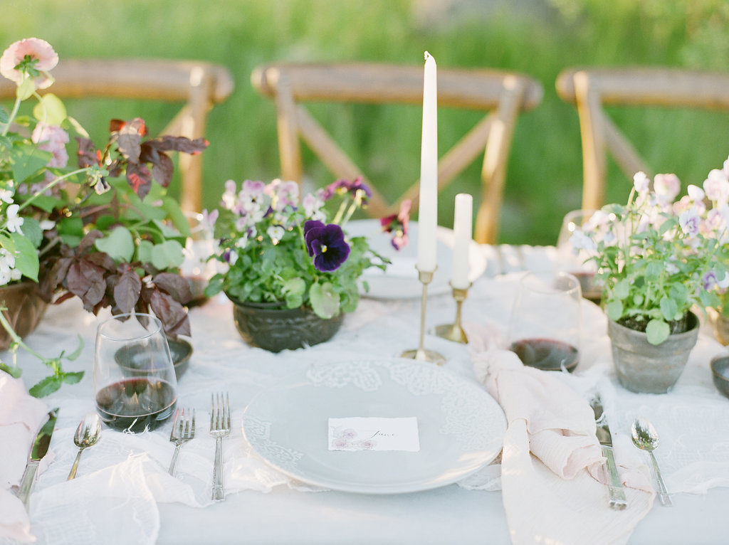 Potted Wedding Flowers | The Day's Design | Kelly Sweet Photography