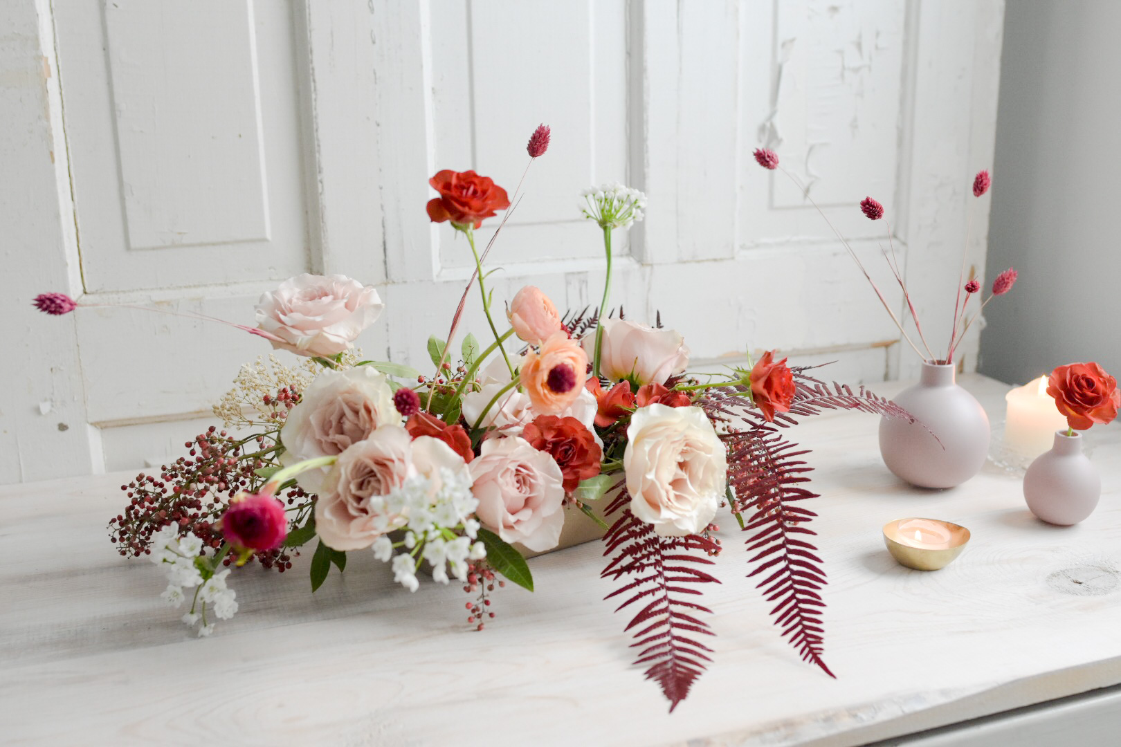 pink and red flowers for February